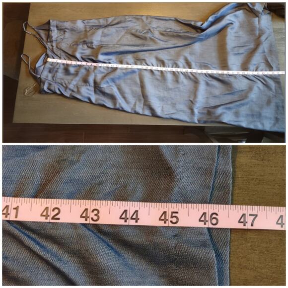 Saks Fifth Avenue Threads Maxi Denim Blue Slip Lyocell Dress Size Small - Picture 16 of 16